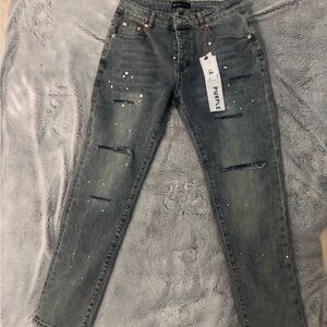 Gray purple jeans